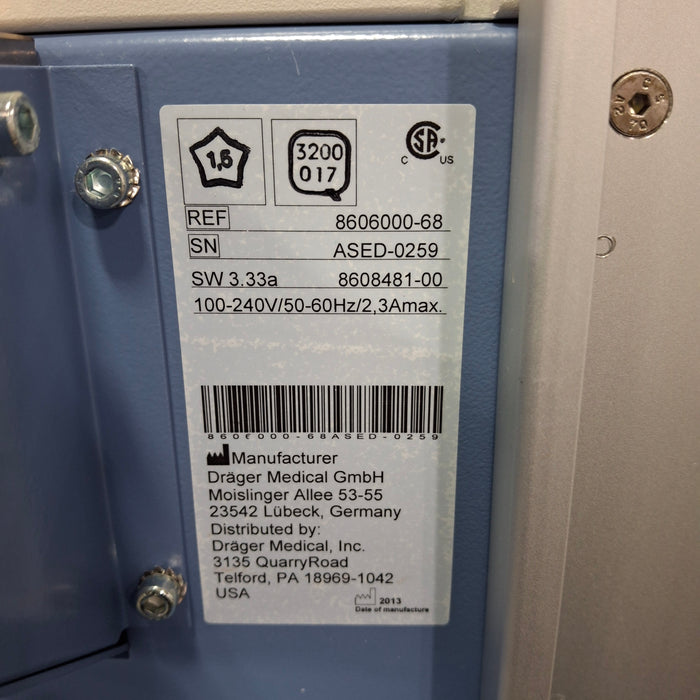 Draeger Medical Fabius Tiro Anesthesia Machine