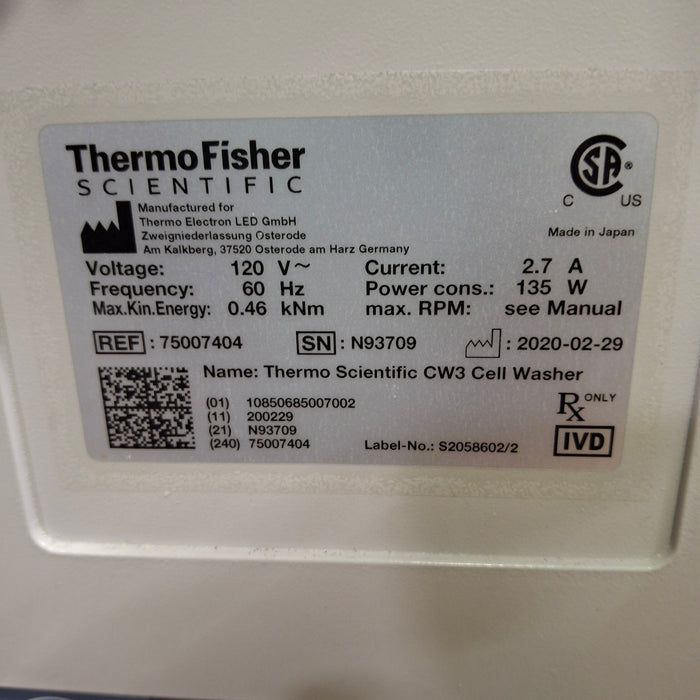 Thermo Scientific Sorvall CW3 Cell Washing Centrifuge