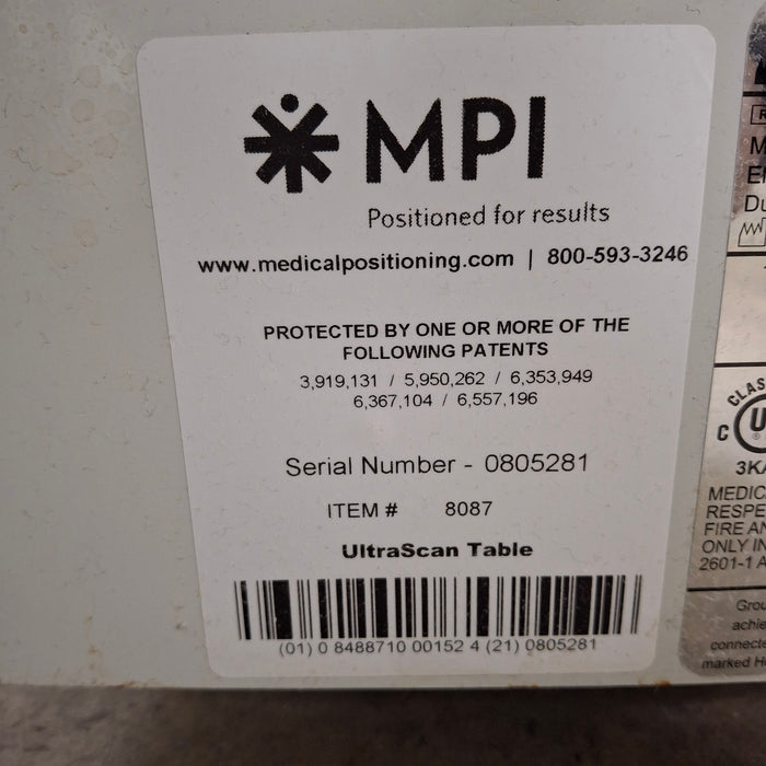Medical Positioning, Inc. 8087 Exam Table