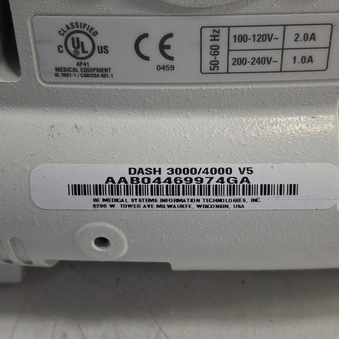 GE Healthcare Dash 4000 Display Screen