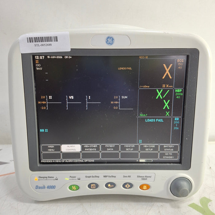 GE Healthcare Dash 4000 - Masimo SpO2 Patient Monitor
