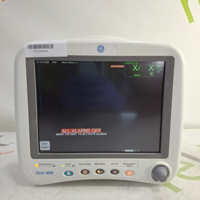 GE Healthcare Dash 4000 - Masimo SpO2 Patient Monitor