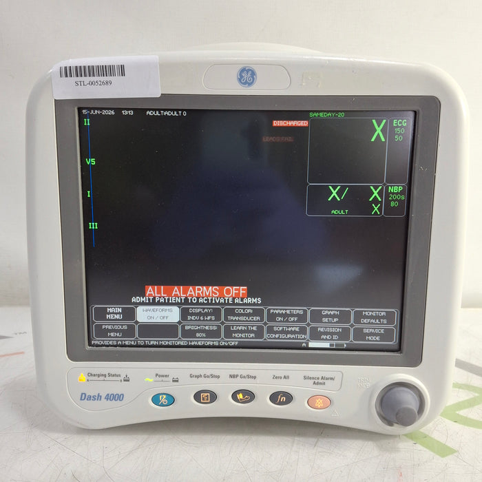 GE Healthcare Dash 4000 - Masimo SpO2 Patient Monitor
