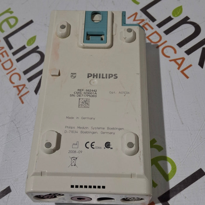 Philips M3001A-A01C06 Fast SpO2, NIBP, ECG, Temp, IBP MMS Module