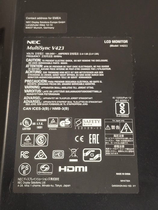 NEC Multisync V423 42" LED Monitor