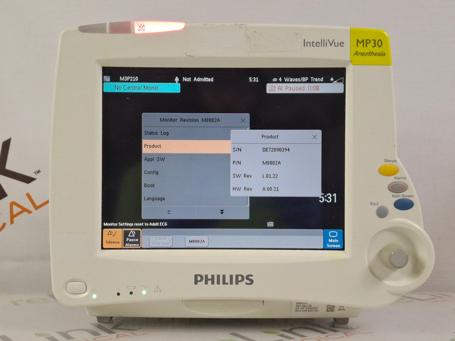 Philips IntelliVue MP30 - Anesthesia Patient Monitor
