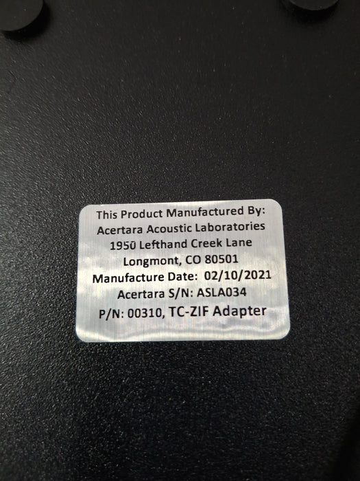 Acertara Acoustic Laboratories TC-ZIF Ultrasound Probe Adapter