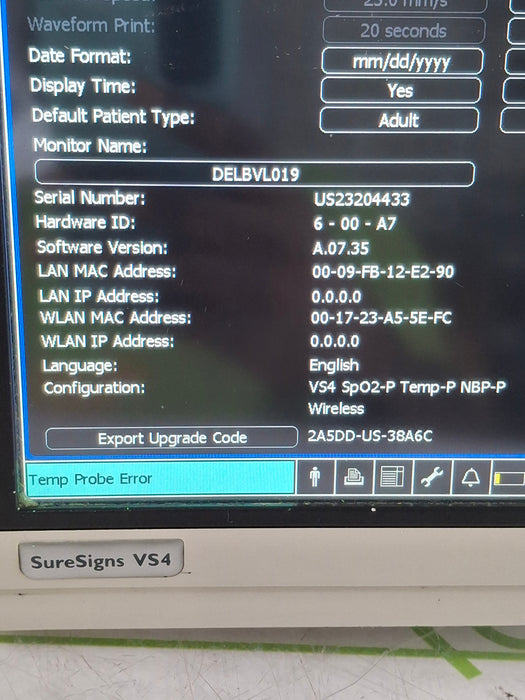 Philips SureSigns VS4 Vital Signs Monitor