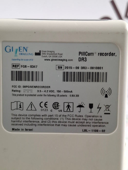 Glen Imaging FG8-0347 PillCam Recorder DR3