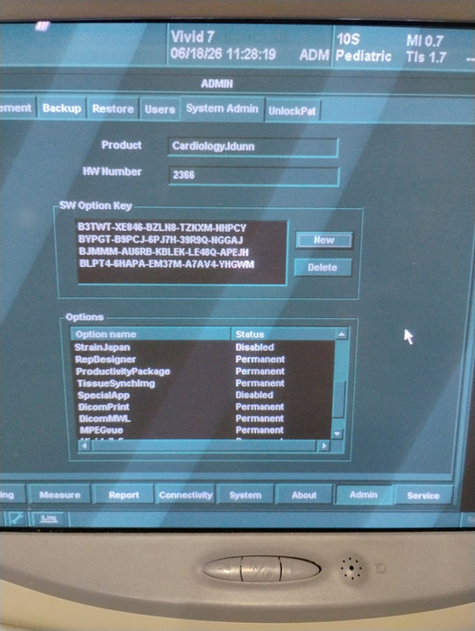 GE Healthcare Vivid 7 Ultrasound
