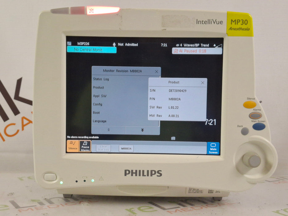 Philips IntelliVue MP30 - Anesthesia Patient Monitor