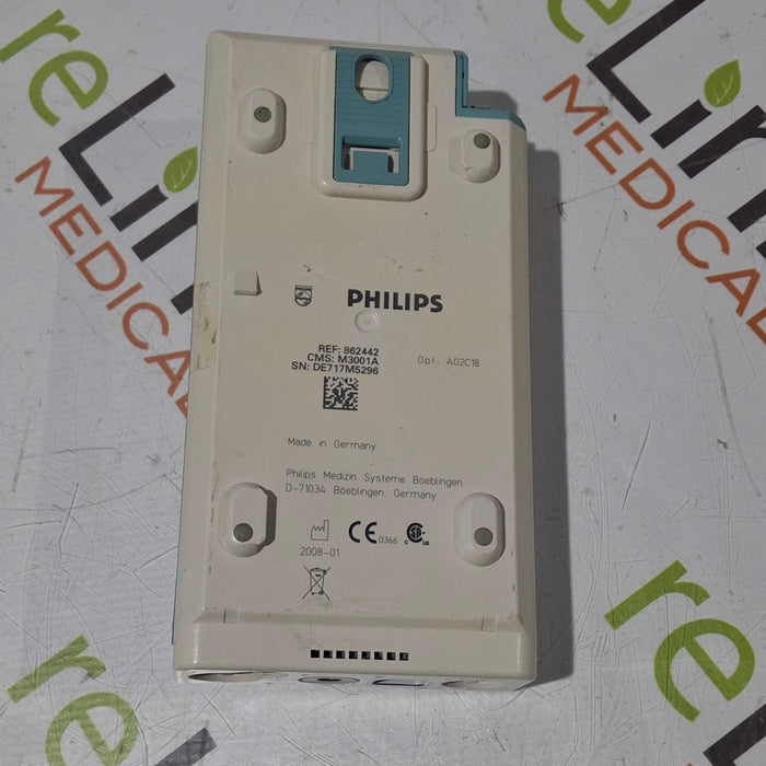 Philips M3001A-A02C18 OxiMax SpO2, NIBP, 12 lead ECG, Temp, IBP MMS Module