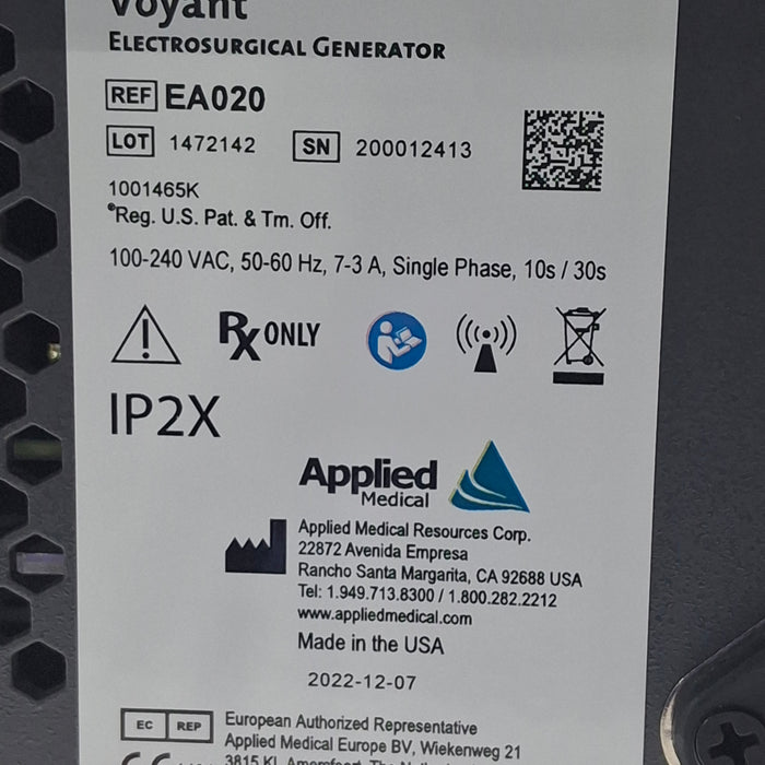 Applied Medical Voyant Electrosurgical Generator