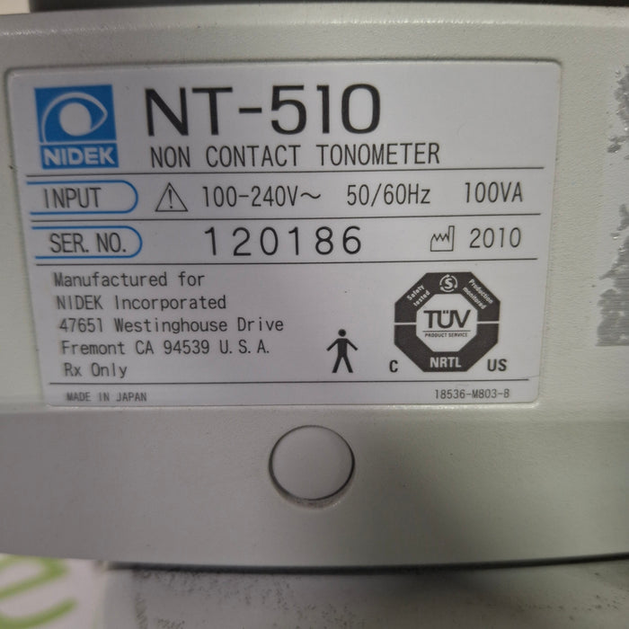 Nidek NT-510 Non Contact Tonometer