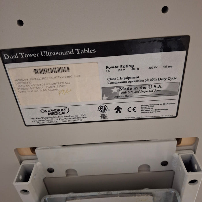 Oakworks Dual Tower Ultrasound Table