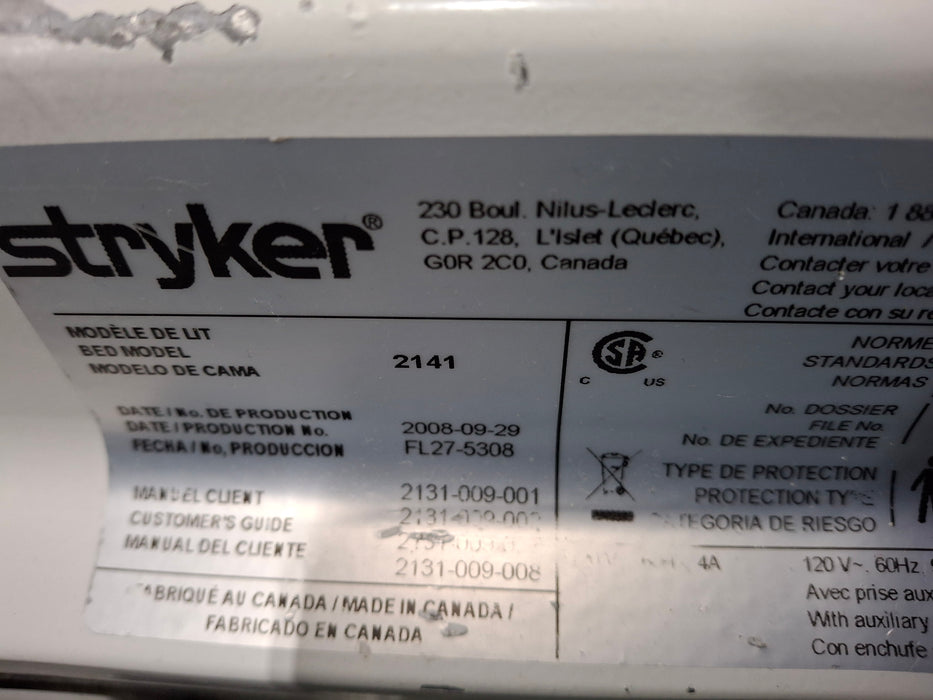 Stryker InTouch 2141 Critical Care Hospital Bed