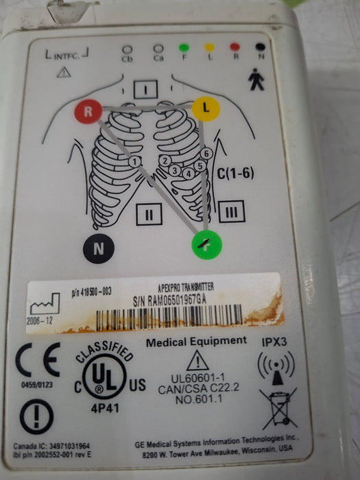 GE Healthcare ApexPro Telemetry Transmitter