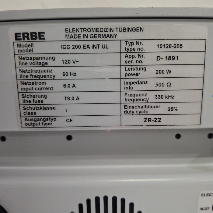 Erbe ICC 200 Electrosurgical Unit