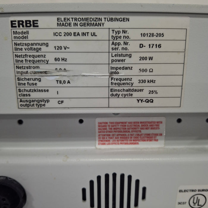 Erbe ICC 200 Electrosurgical Unit