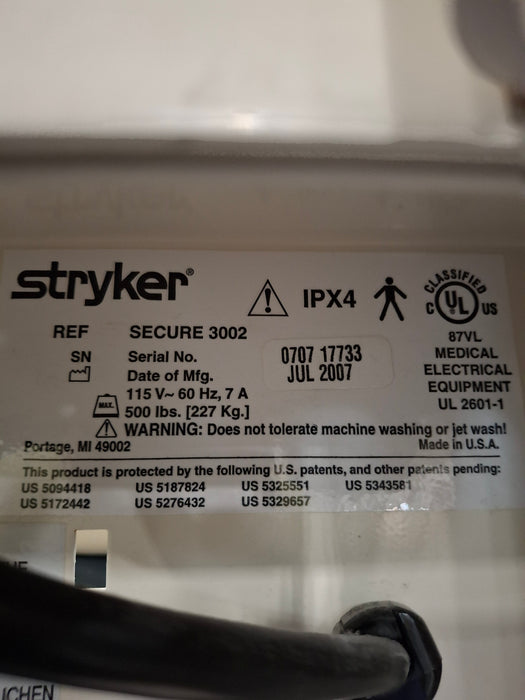 Stryker Secure II 3002 Hospital Bed