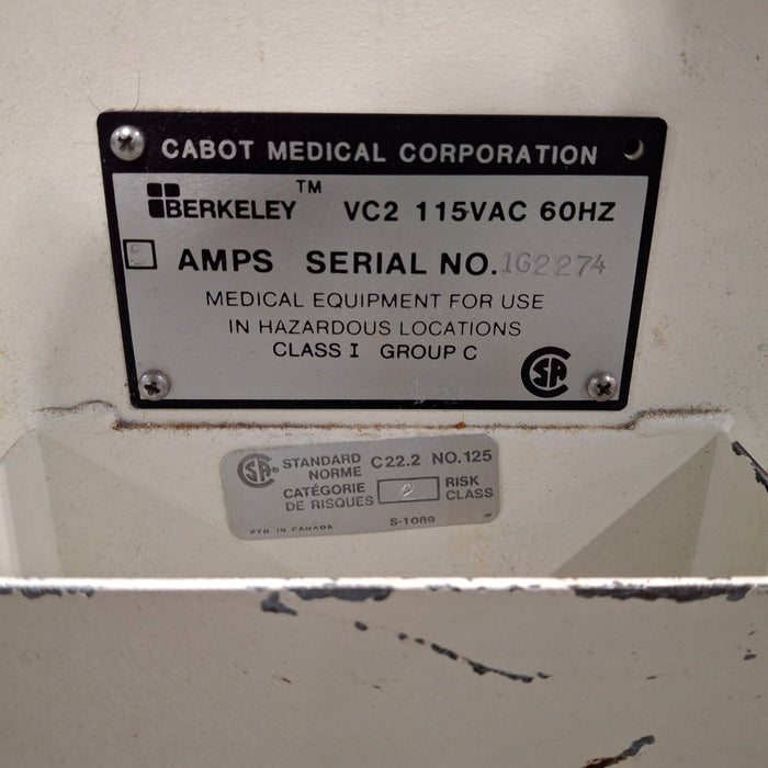 Cabot Medical Berkeley VC-2 Vacuum Curettage System