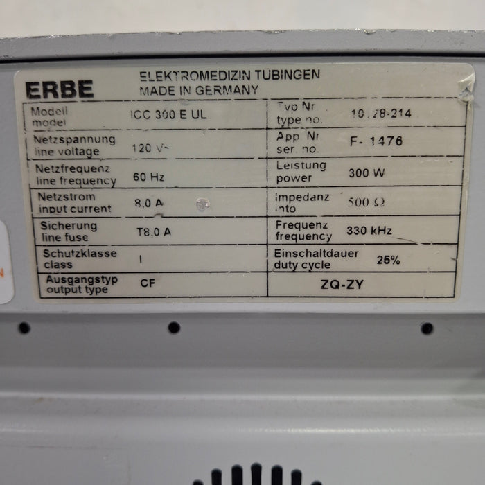 Erbe ICC 300 Electrosurgical Unit