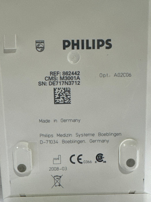 Philips M3001A-A02C06 OxiMax SpO2, NIBP, ECG, Temp, IBP MMS Module