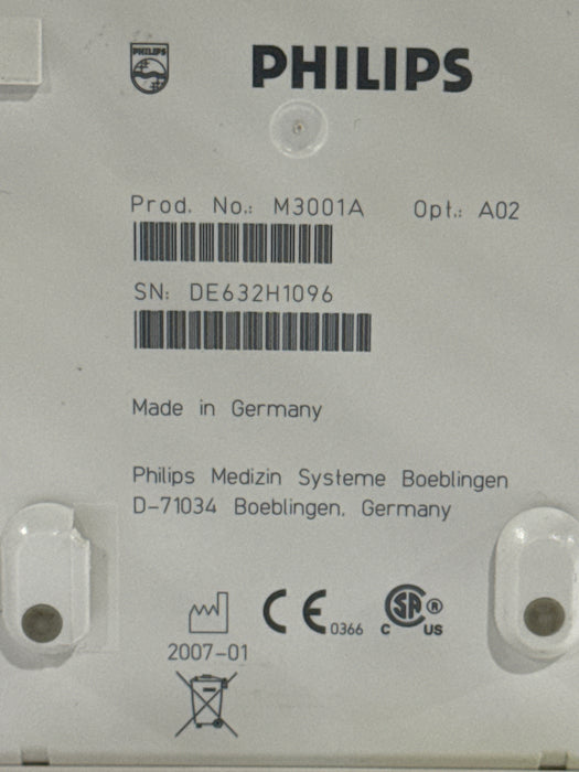 Philips M3001A-A02 OxiMax SpO2, NIBP, ECG MMS Module