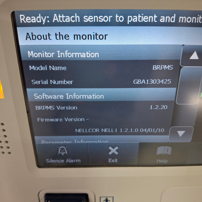 Covidien GR101704 Bedside Respiratory Patient Monitoring System