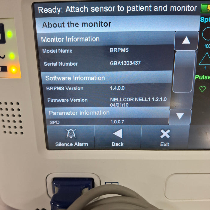 Covidien GR101704 Bedside Respiratory Patient Monitoring System