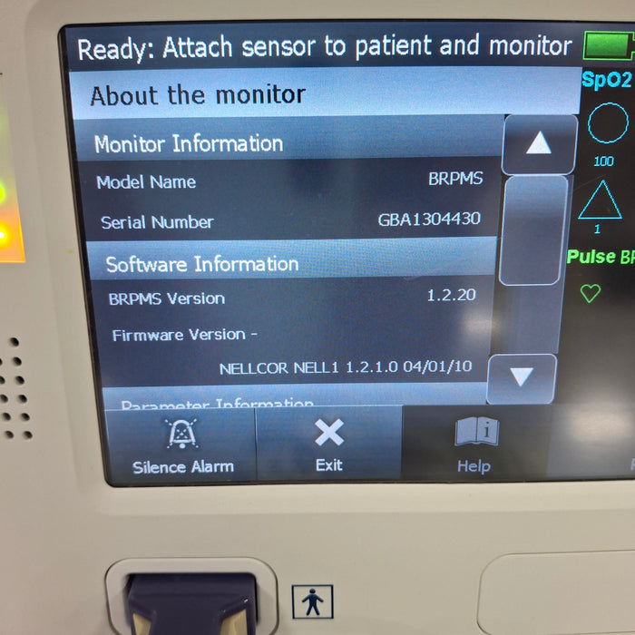 Covidien GR101704 Bedside Respiratory Patient Monitoring System
