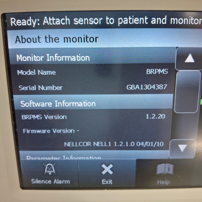 Covidien GR101704 Bedside Respiratory Patient Monitoring System