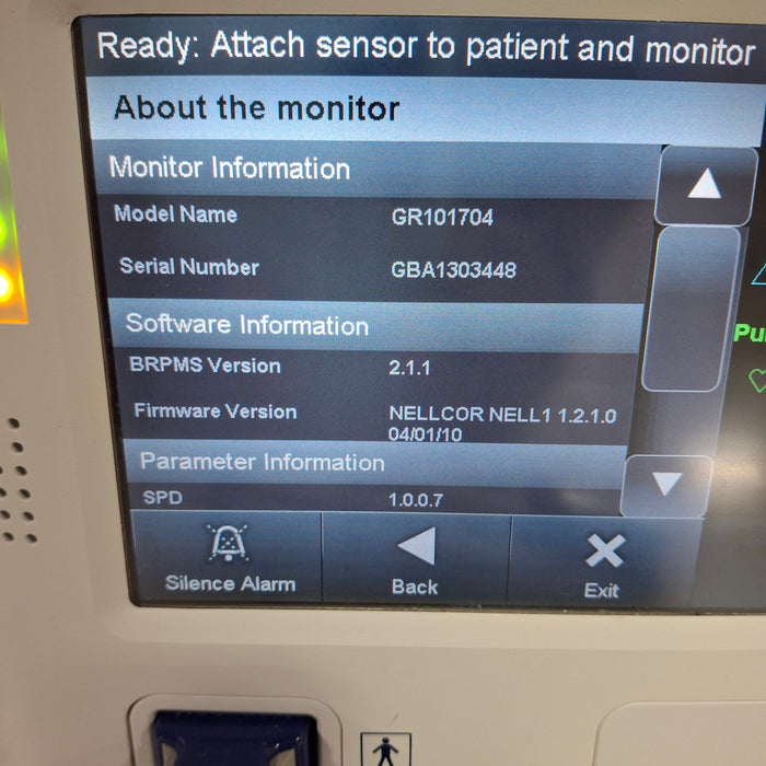 Covidien GR101704 Bedside Respiratory Patient Monitoring System