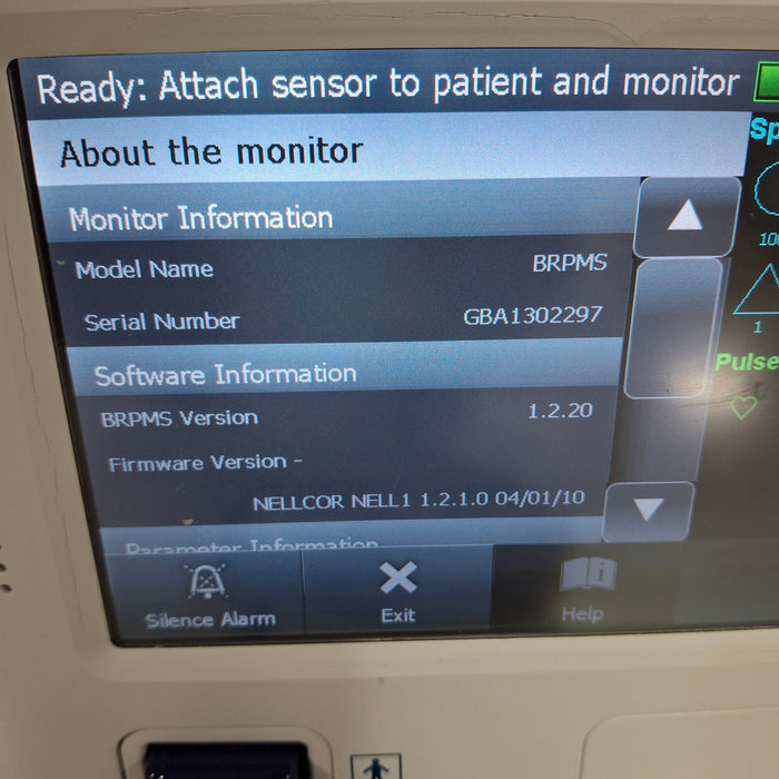 Covidien GR101704 Bedside Respiratory Patient Monitoring System