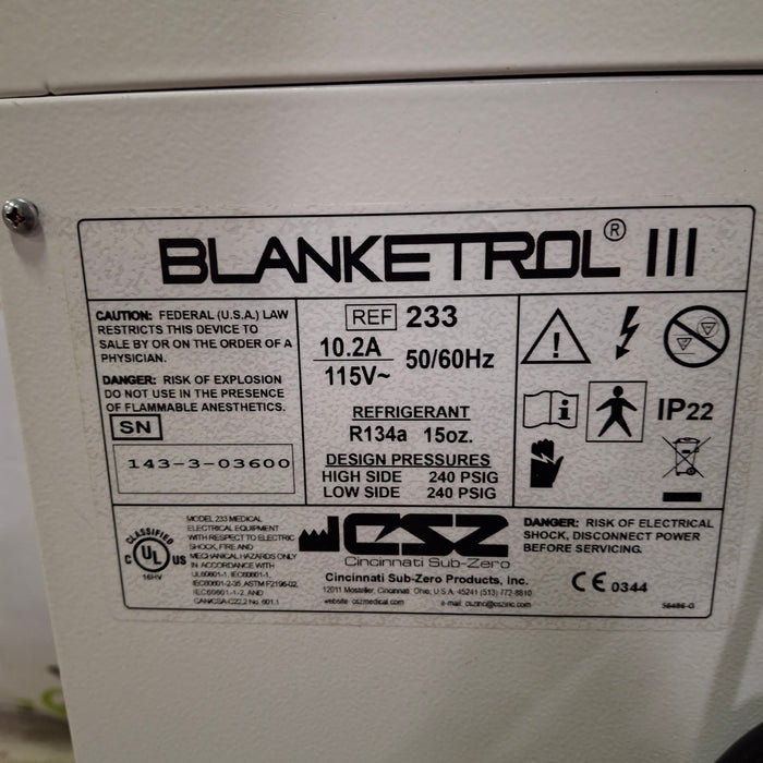 Cincinnati Sub-Zero CSZ Blanketrol II Hyper/Hyporthermia Unit