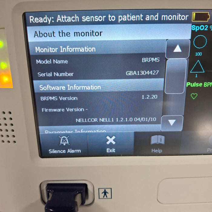 Covidien GR101704 Bedside Respiratory Patient Monitoring System