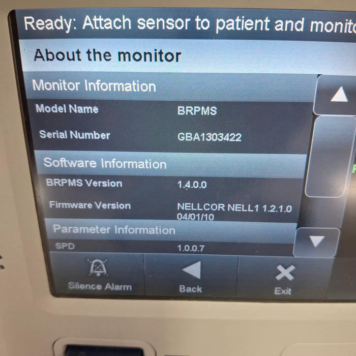 Covidien GR101704 Bedside Respiratory Patient Monitoring System