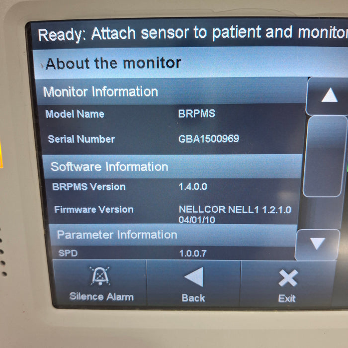 Covidien GR101704 Bedside Respiratory Patient Monitoring System