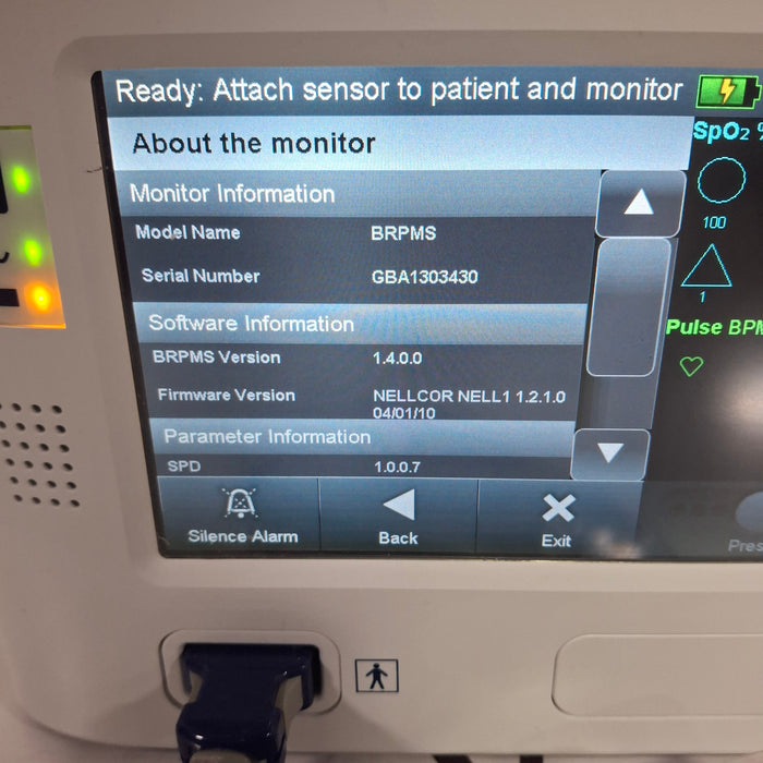 Covidien GR101704 Bedside Respiratory Patient Monitoring System