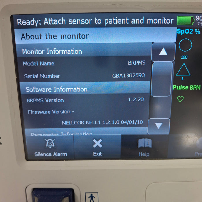 Covidien GR101704 Bedside Respiratory Patient Monitoring System