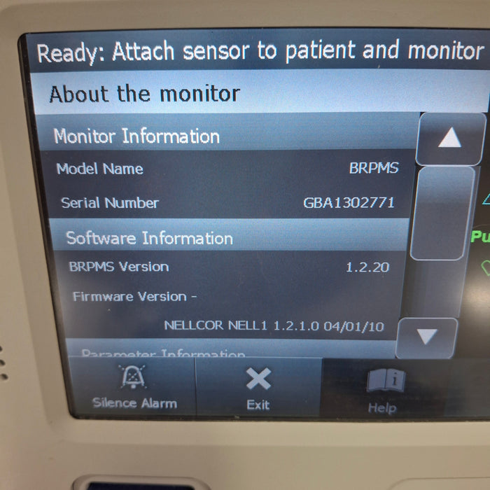 Covidien GR101704 Bedside Respiratory Patient Monitoring System