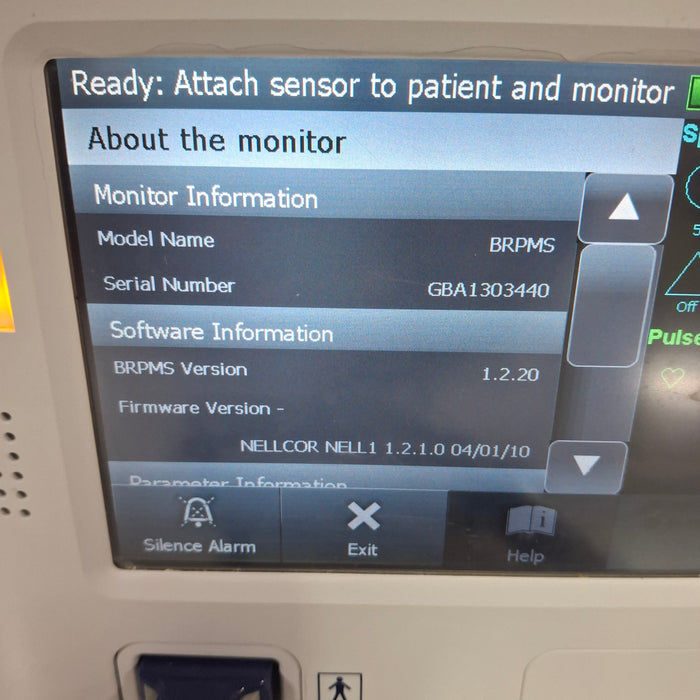 Covidien GR101704 Bedside Respiratory Patient Monitoring System