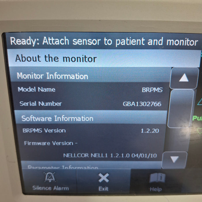 Covidien GR101704 Bedside Respiratory Patient Monitoring System