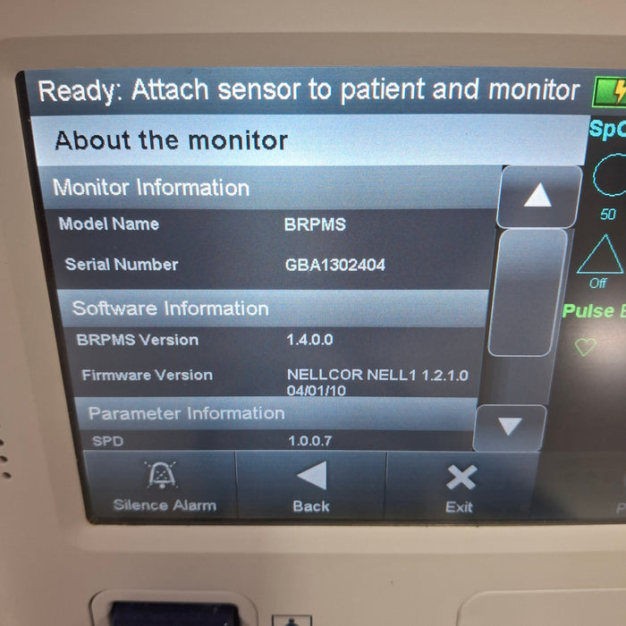 Covidien GR101704 Bedside Respiratory Patient Monitoring System