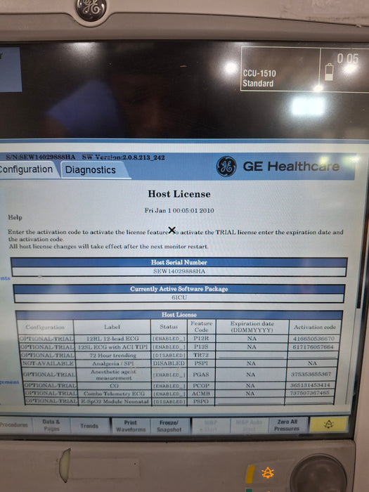 GE Healthcare Carescape B650 Critical Care Patient Monitor