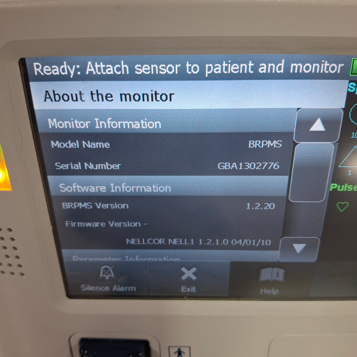 Covidien GR101704 Bedside Respiratory Patient Monitoring System