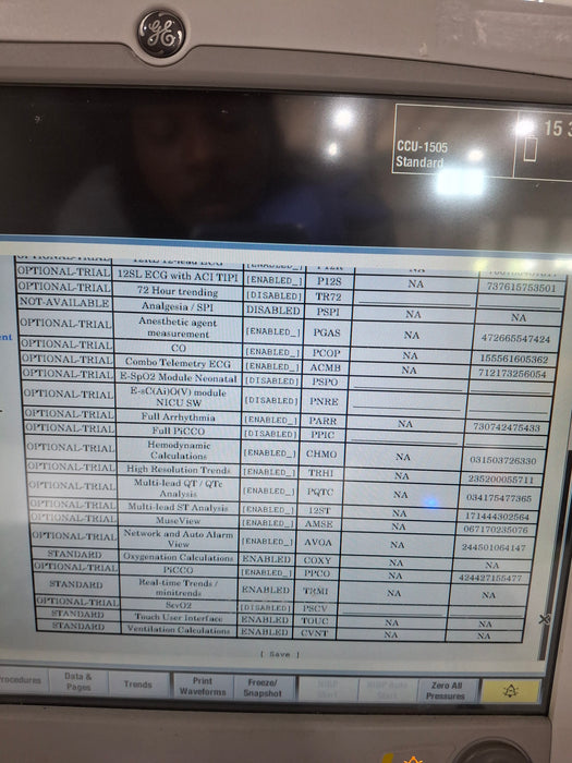 GE Healthcare Carescape B650 Critical Care Patient Monitor