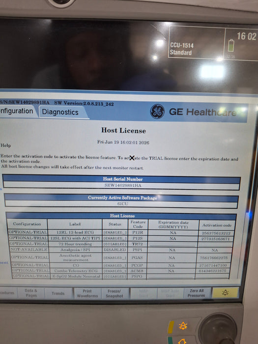 GE Healthcare Carescape B650 Critical Care Patient Monitor