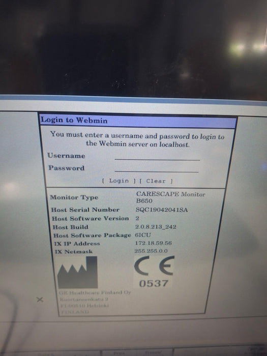GE Healthcare Carescape B650 Critical Care Patient Monitor