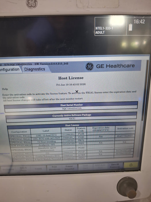GE Healthcare Carescape B650 Critical Care Patient Monitor